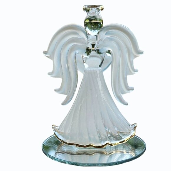 LaVori Originals Elegant Glass and 22 KT Gold "Get Well Soon" Angel Figurine - Picture 2 of 12